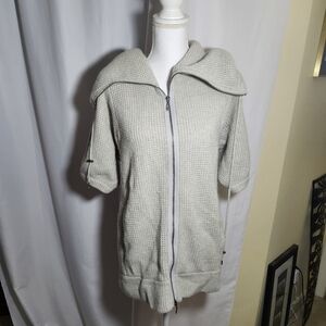 Theory Cashmere Short Sleeve Sweater Jacket M